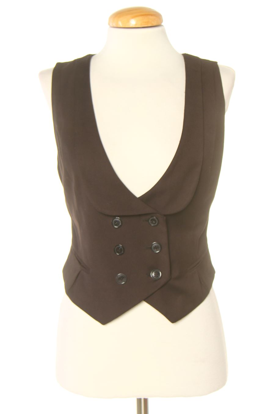 Gilet di stoffa de MANGO SuiT de la talla S, de color nero