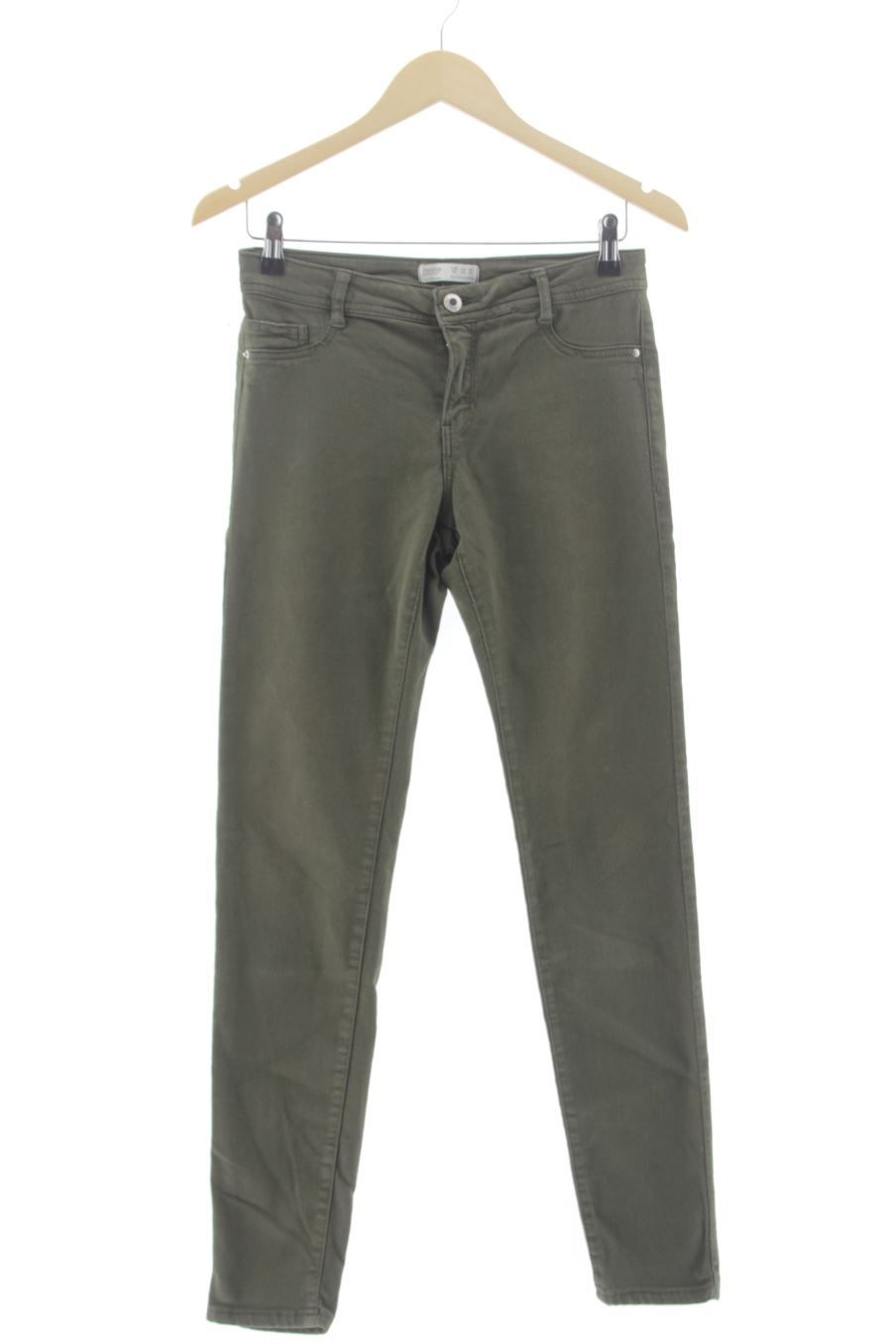 Vaquero de Bershka de la talla 38, de color verde de ropa vaquera