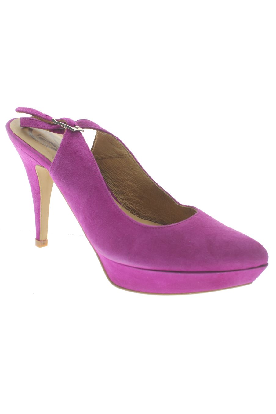 Sandalias tacon de Gino Vaello de la talla 36, de color morado de