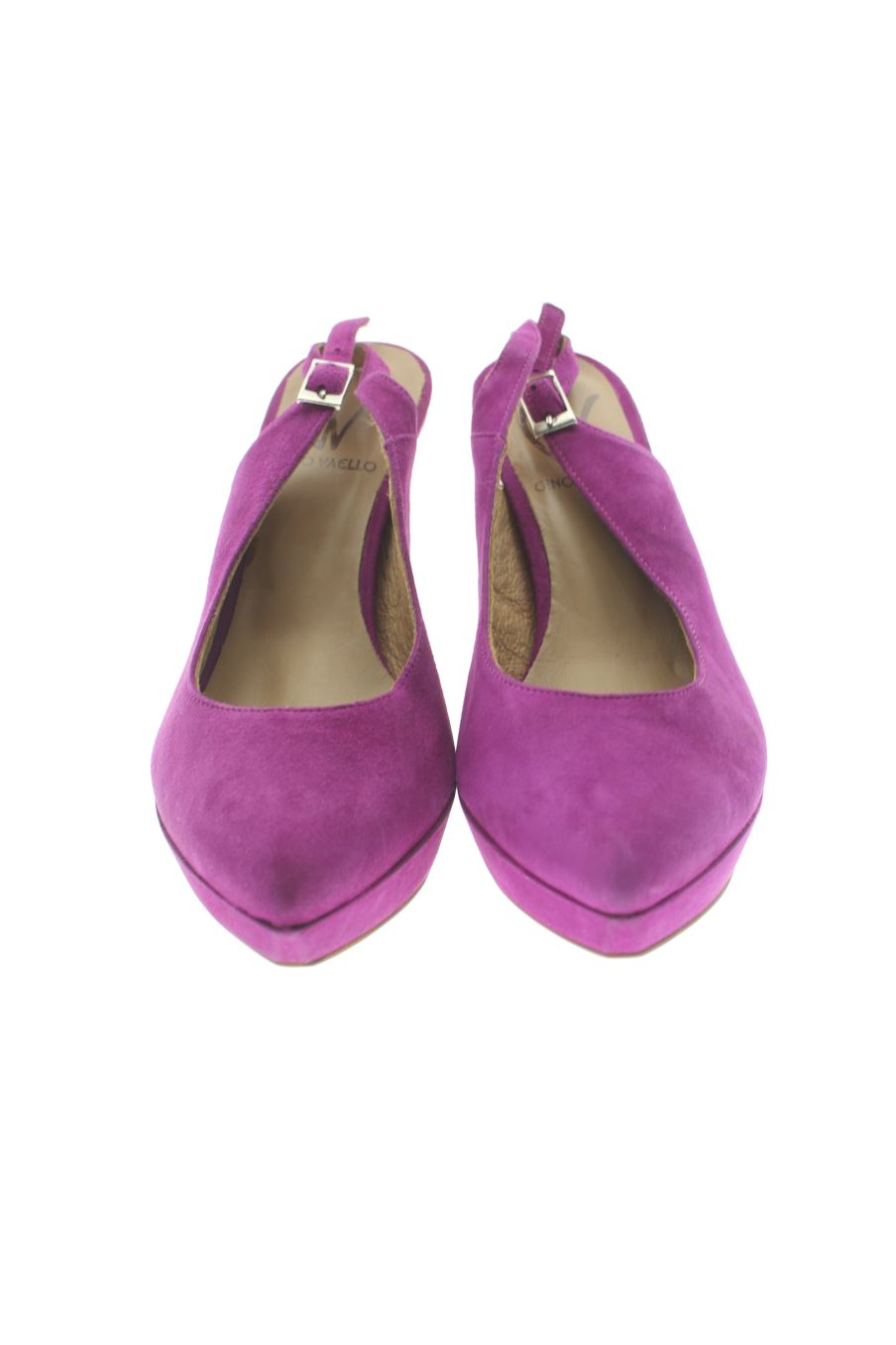 Sandalias tacon de Gino Vaello de la talla 36, de color morado de