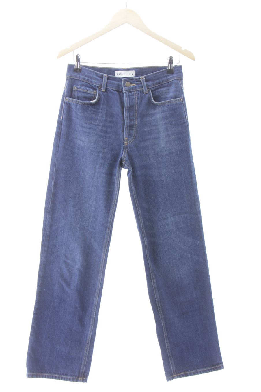 Jeans Zara de la taille 32, de couleur bleu marine de denim