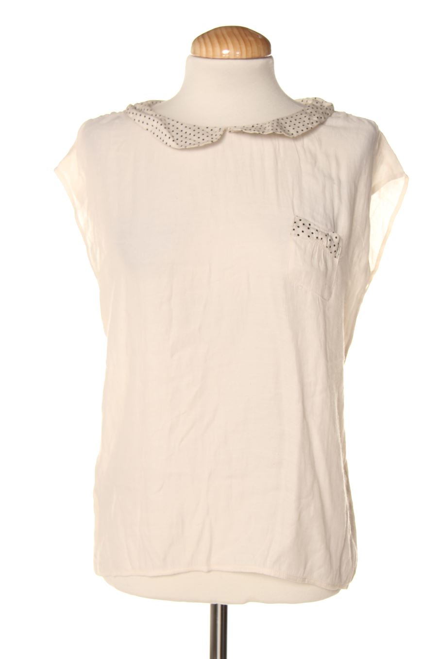 Blusa a maniche corte de Promod de la talla S, de color bianco