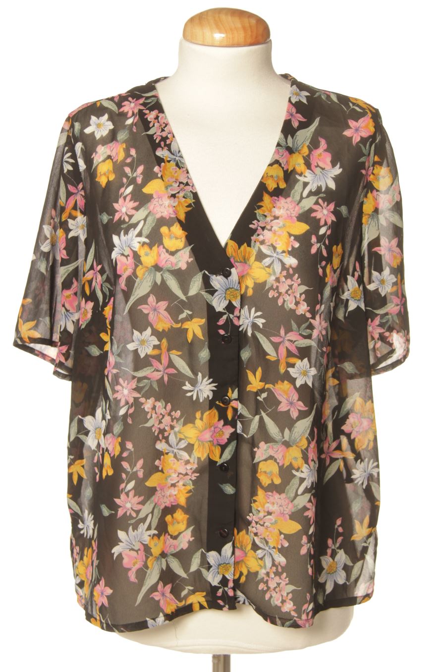 Blouse à manches courtes Pieces de la taille L, de couleur fleurs