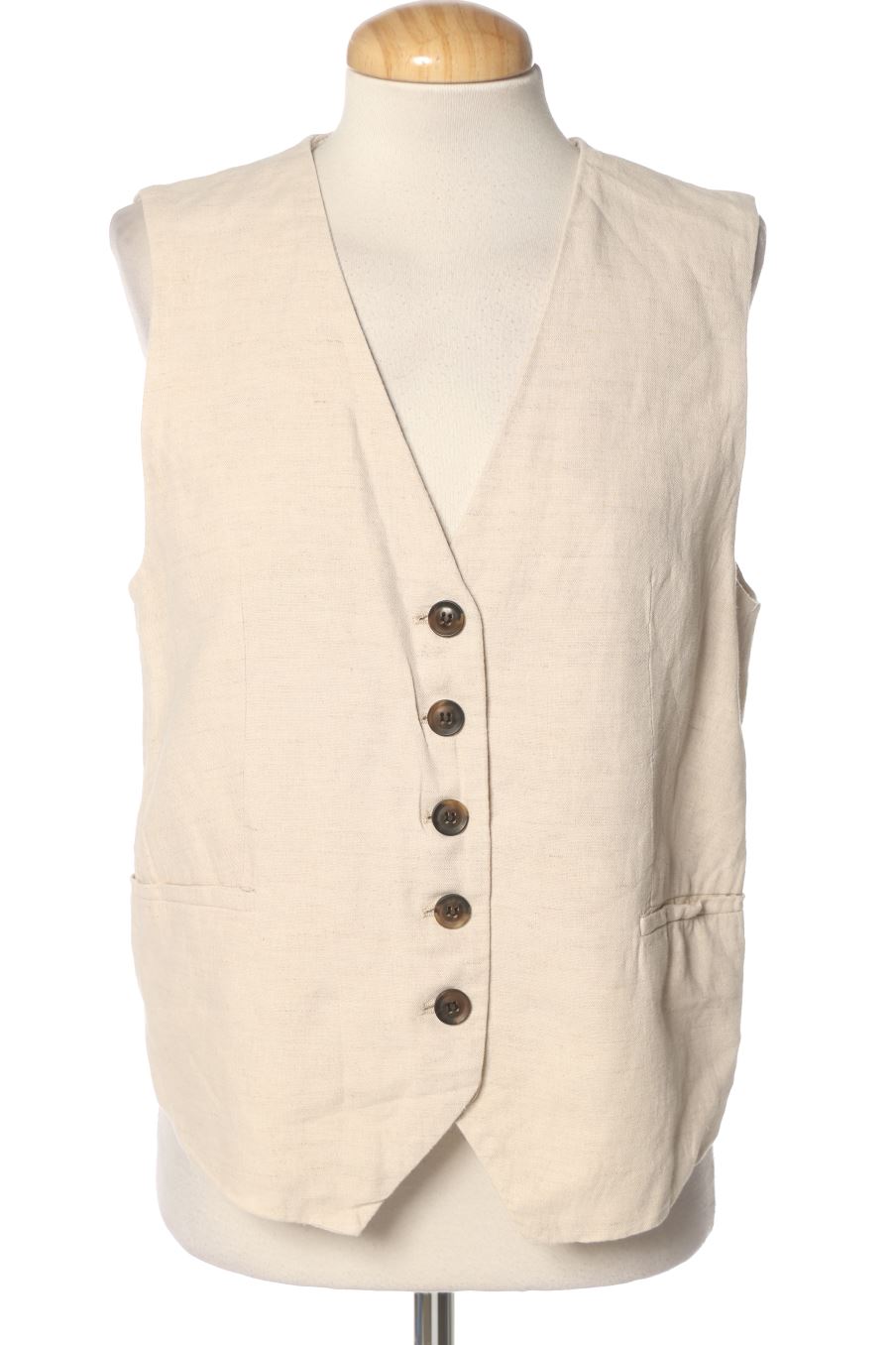 Boléro sans manches Zara de la taille S, de couleur beige