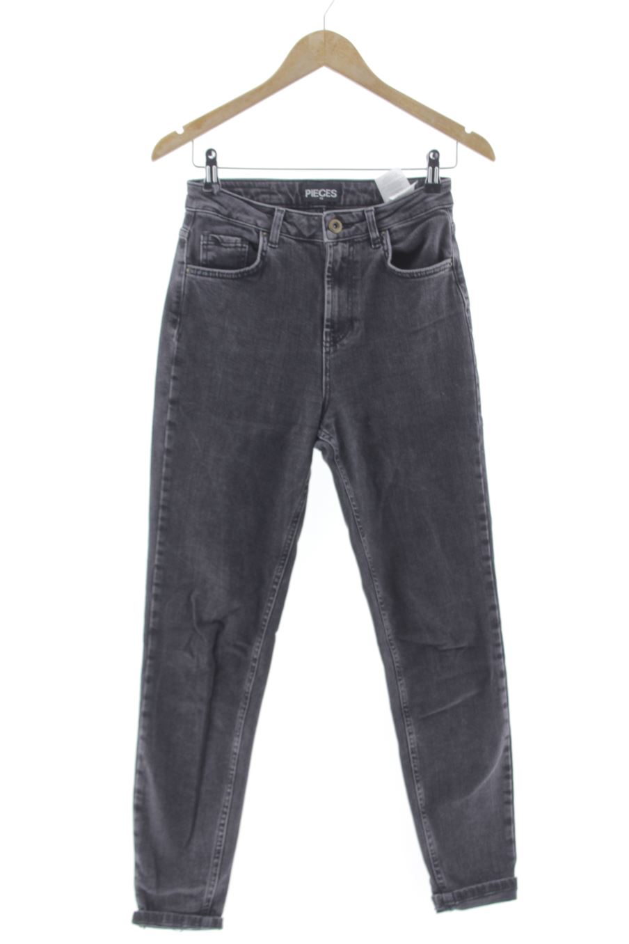 Jeans Pieces de la taille XS, de couleur gris de denim