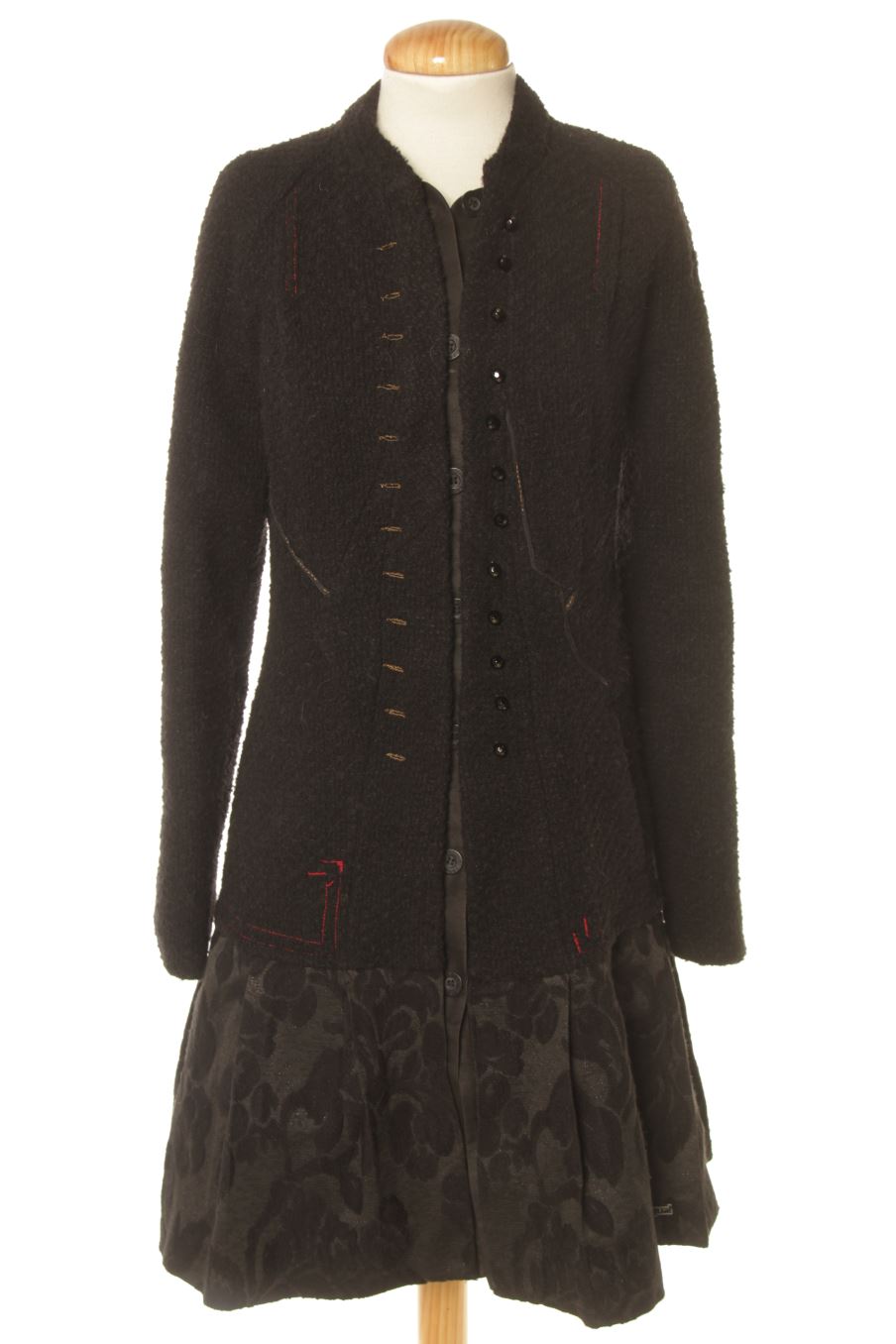 Abrigo de Desigual de la talla 38, de color negro