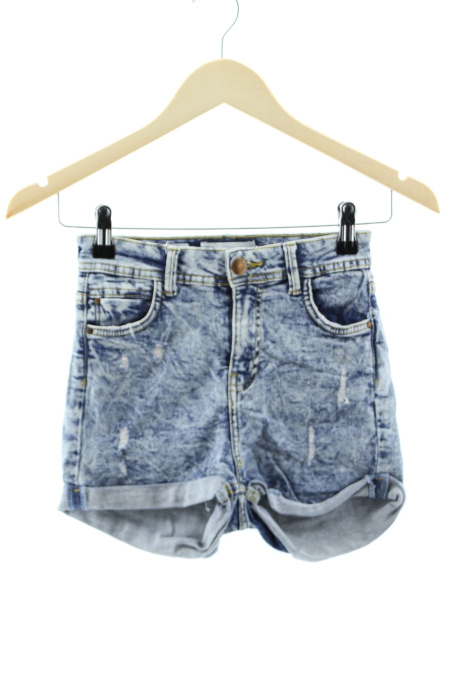 Pantaloni corti de Bershka de la talla 34, de color blu