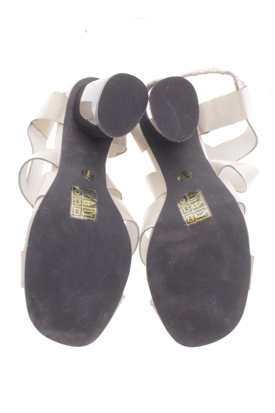 Sandalias tacon de Jeffrey Campbell de la talla 38, de color beige de