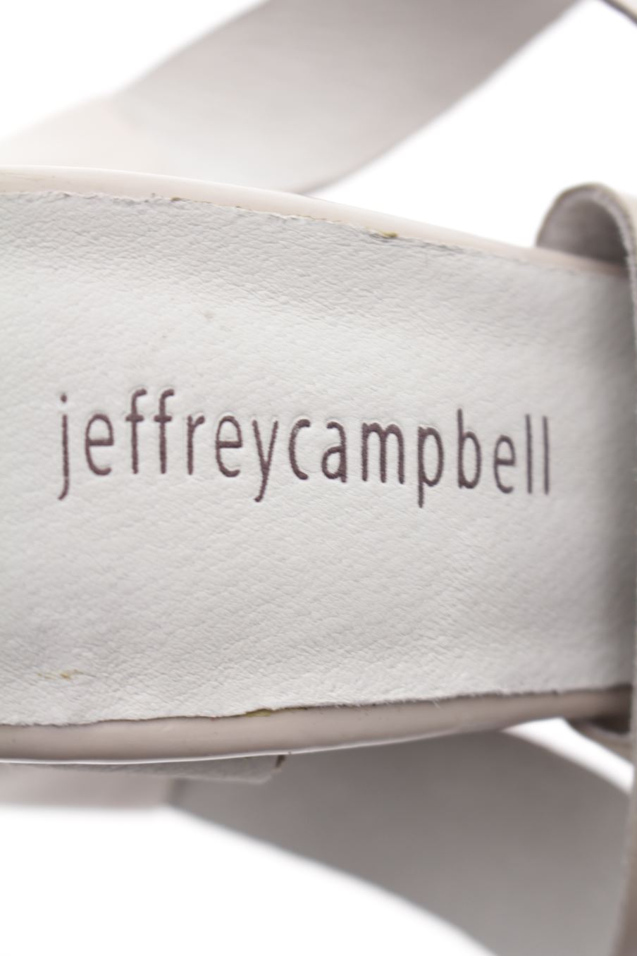 Sandalias tacon de Jeffrey Campbell de la talla 38, de color beige de