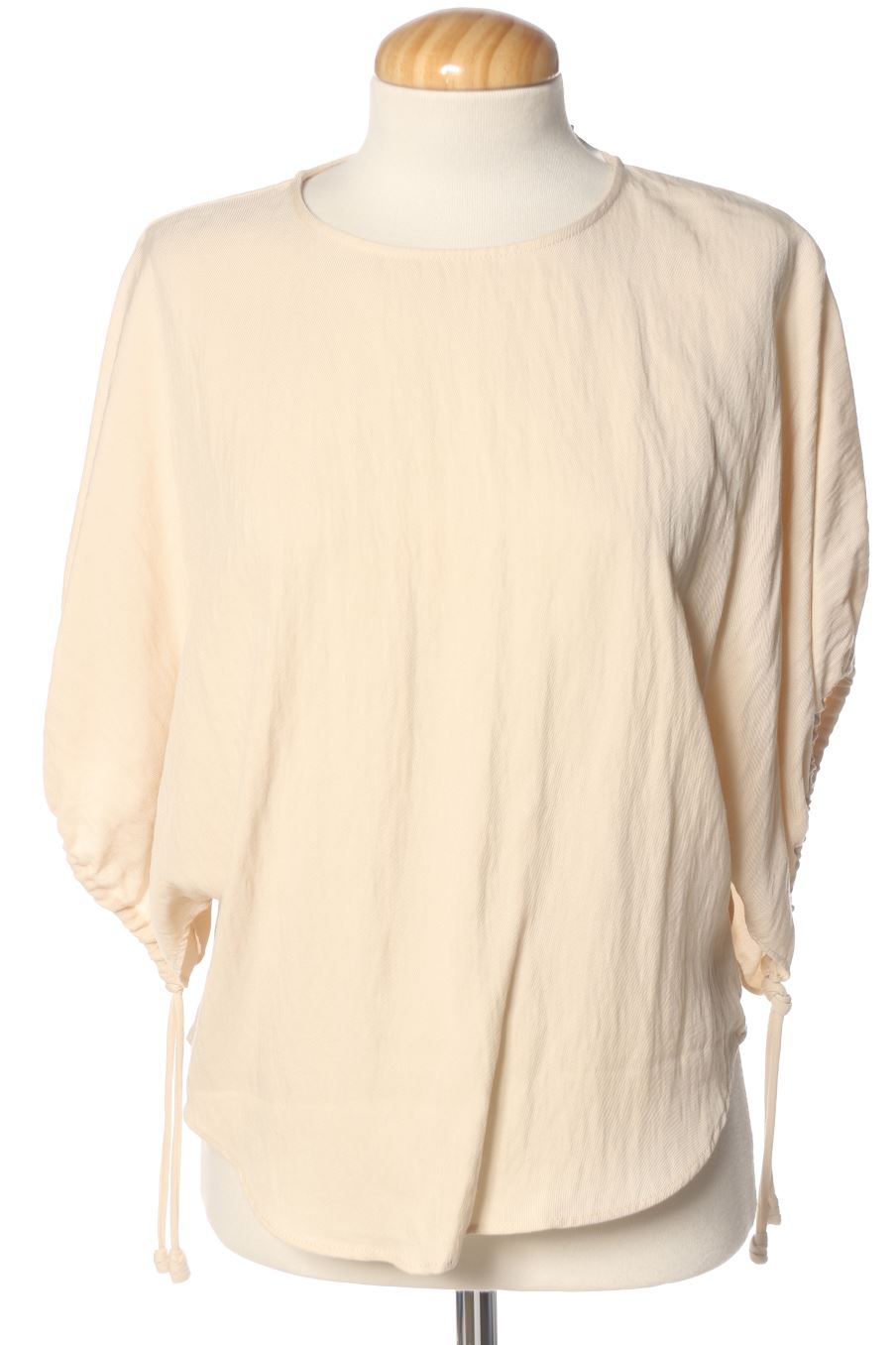 Blouse à manches courtes Zara de la taille S, de couleur beige