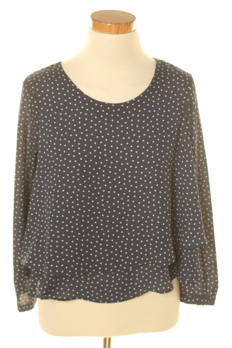Blouse à manches longues Zara de la taille XS, de couleur bleu marine