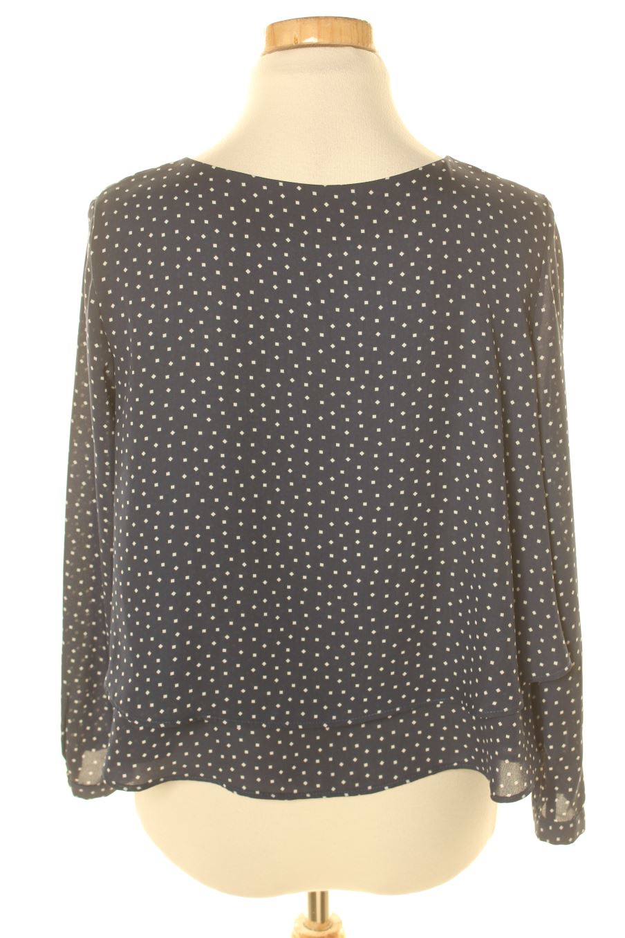 Blouse à manches longues Zara de la taille XS, de couleur bleu marine