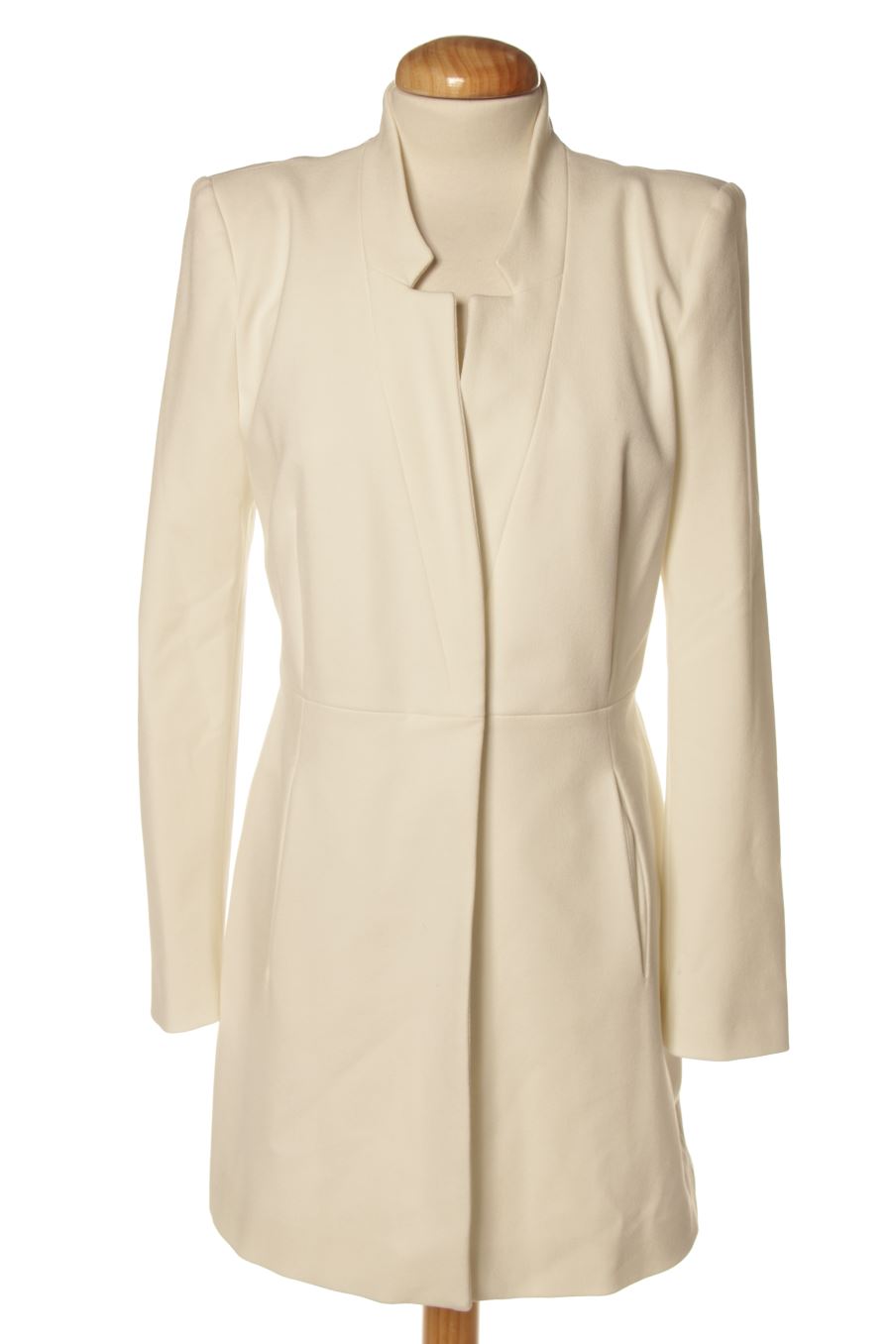 Abrigo de Zara de la talla M, de color blanco