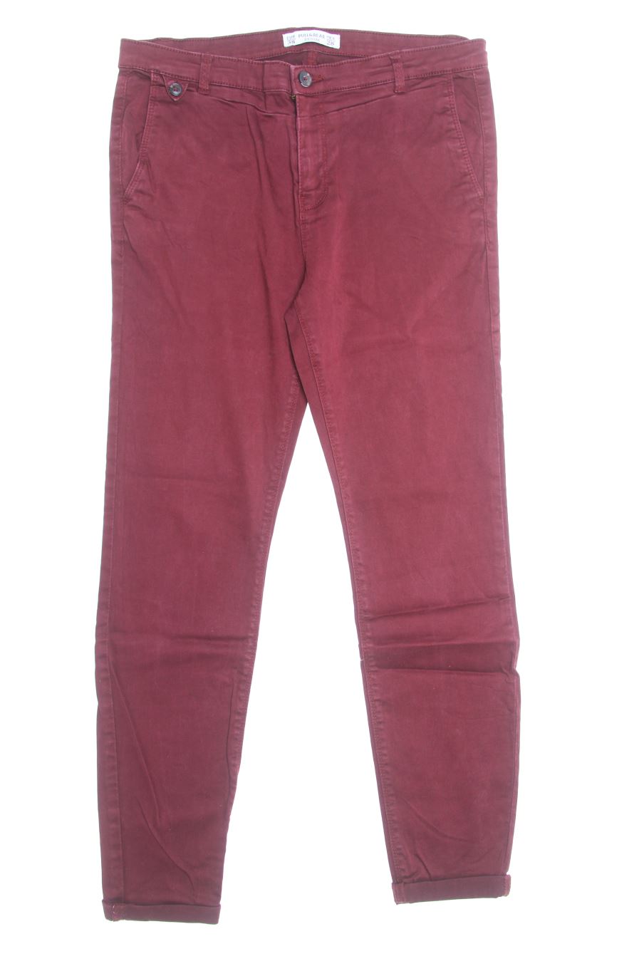 Vaqueros de Pull & Bear de la talla 38, de color burdeos de ropa vaquera