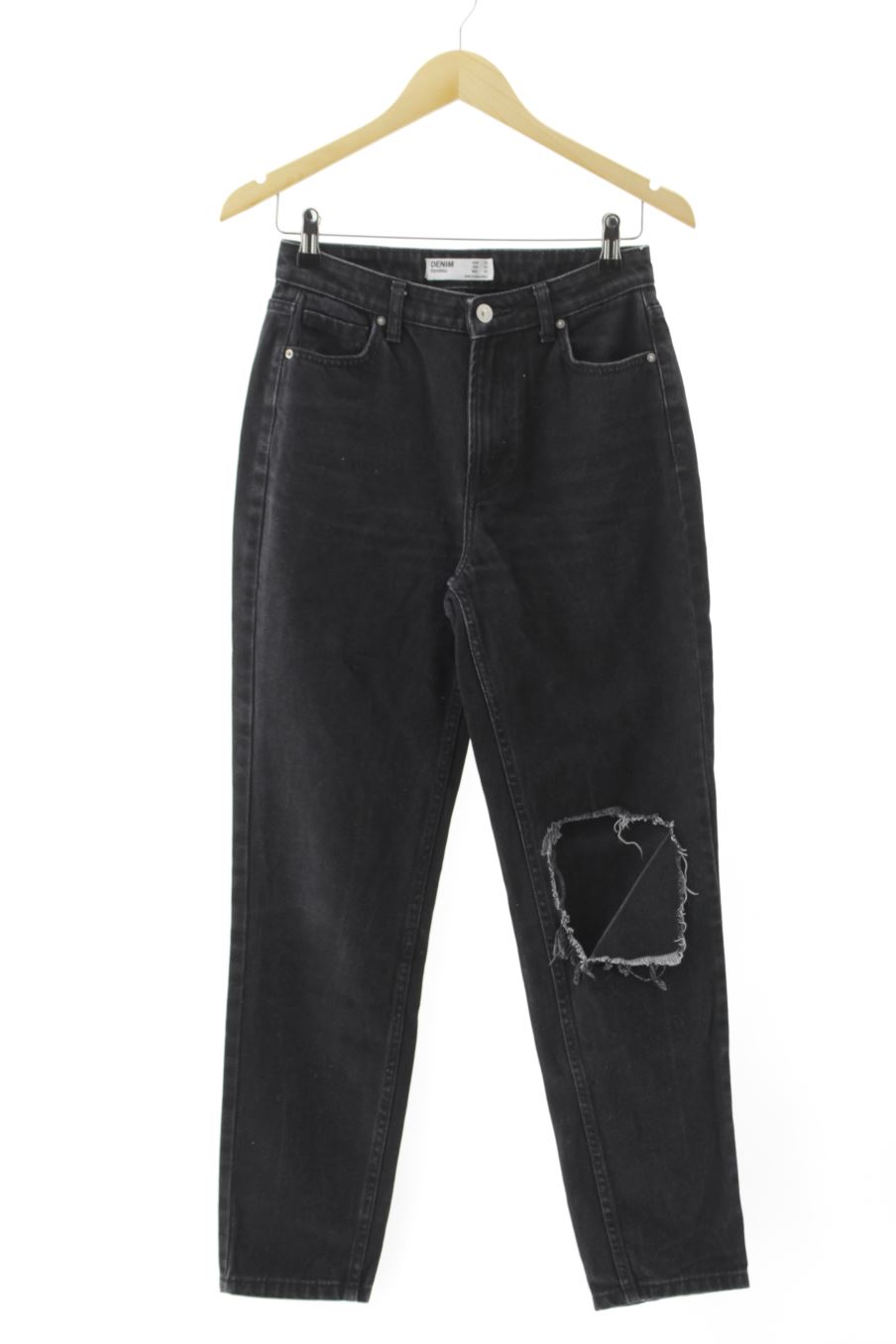 Jeans Bershka de la taille 34, de couleur noir de denim