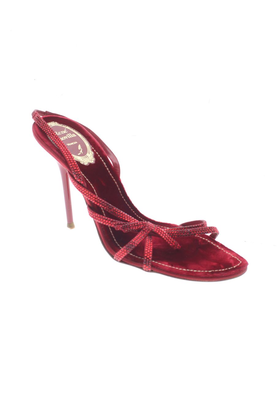 Sandalias tacon de RENÉ CAOVILLA de la talla 38, de color rojo de
