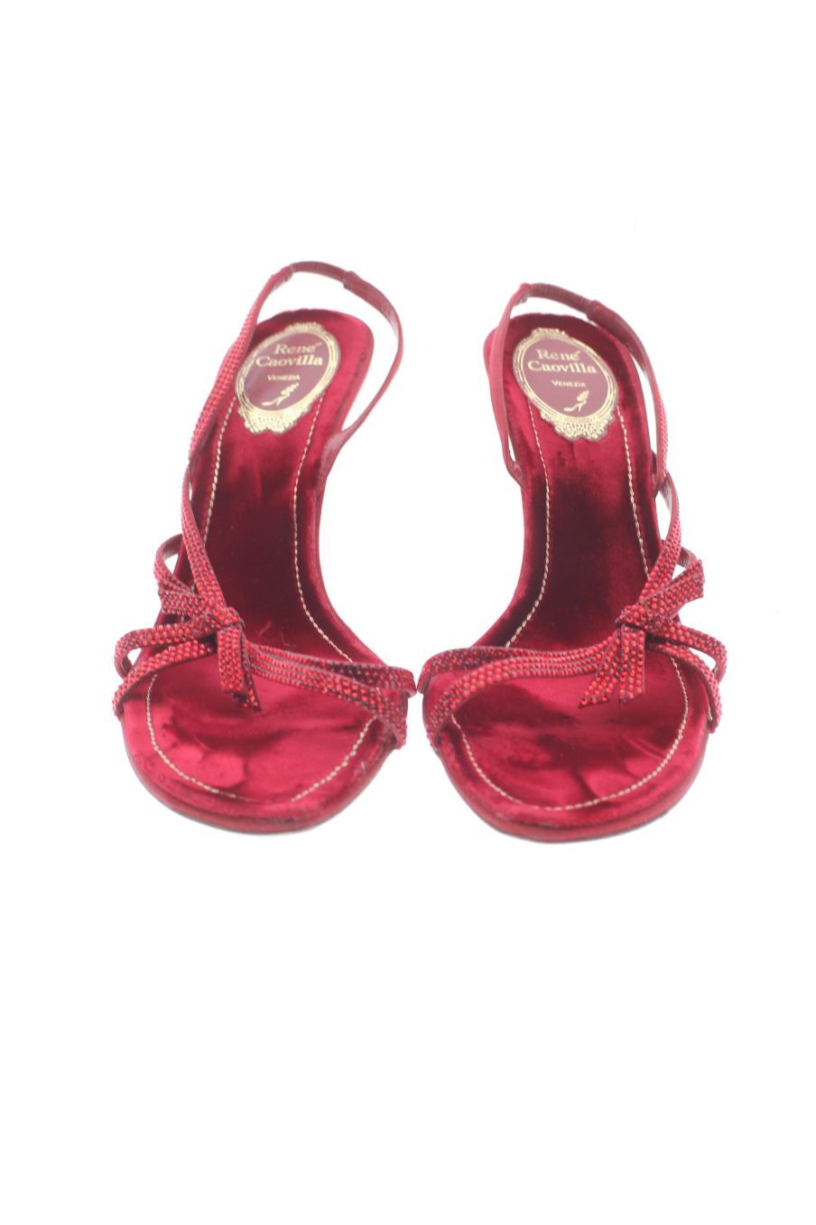 Sandalias tacon de RENÉ CAOVILLA de la talla 38, de color rojo de