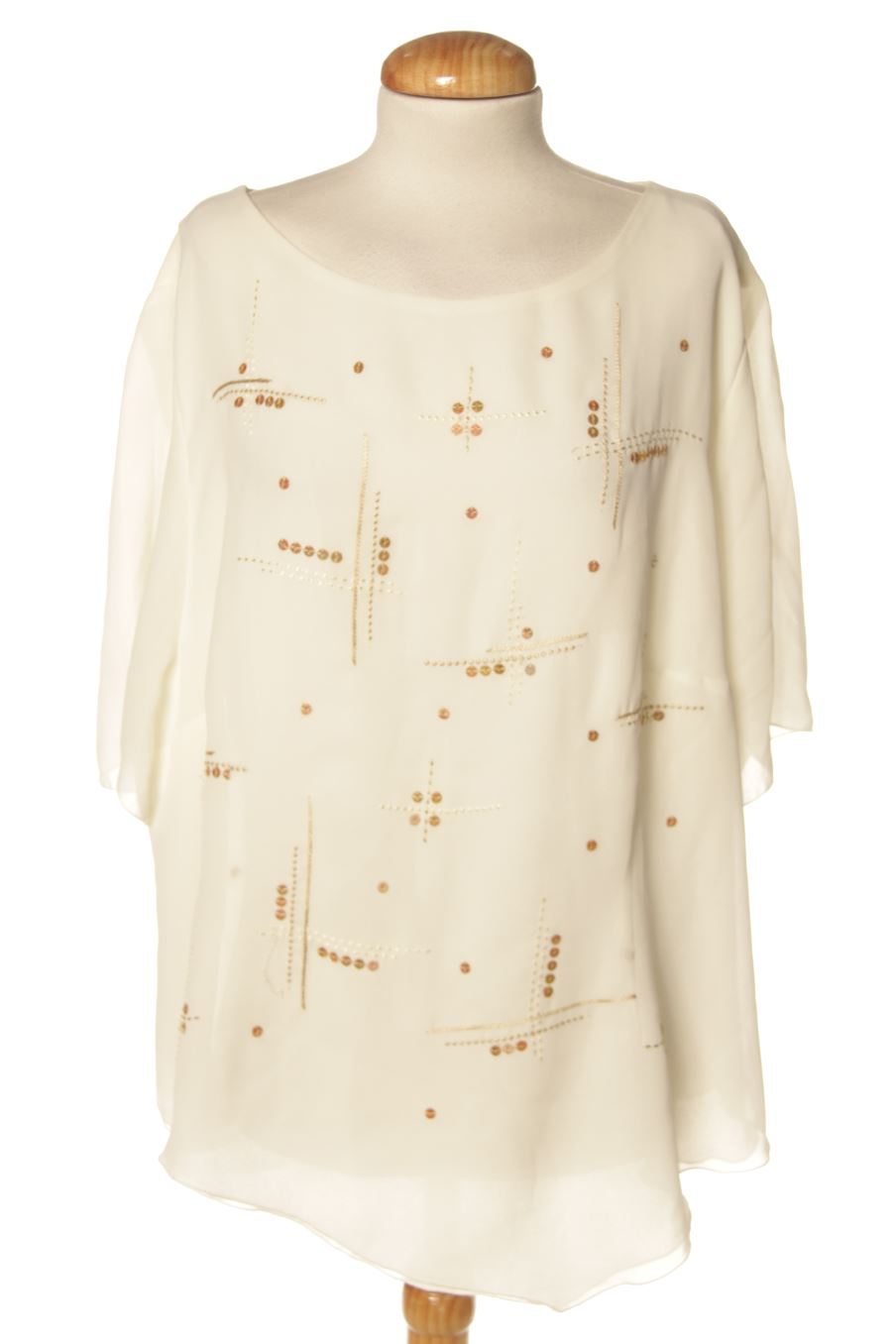 Blusa de manga corta de El Corte Ingles de la talla 58, de color beige