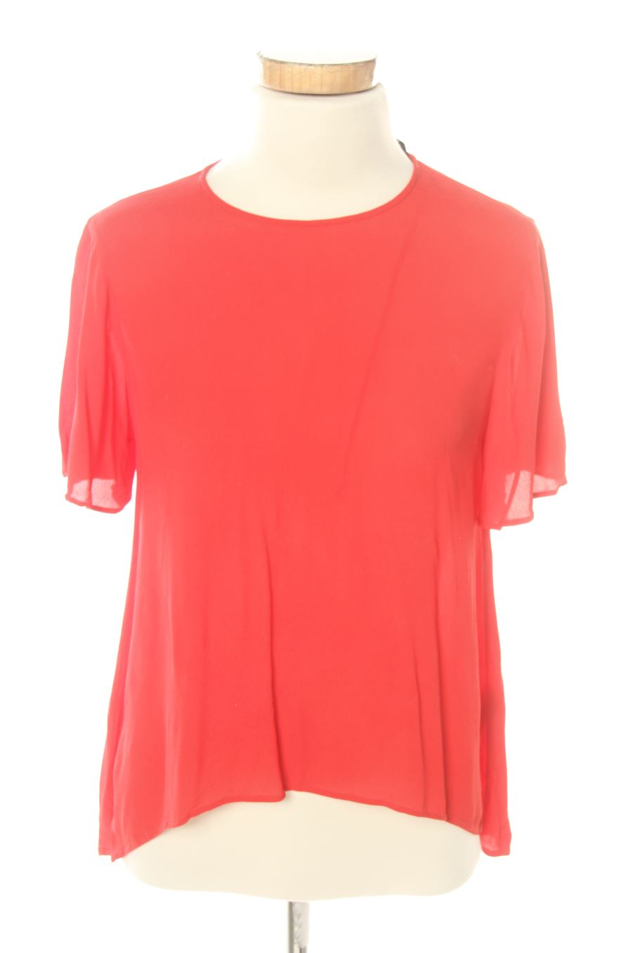Blouse à manches courtes Zara de la taille XS, de couleur rouge