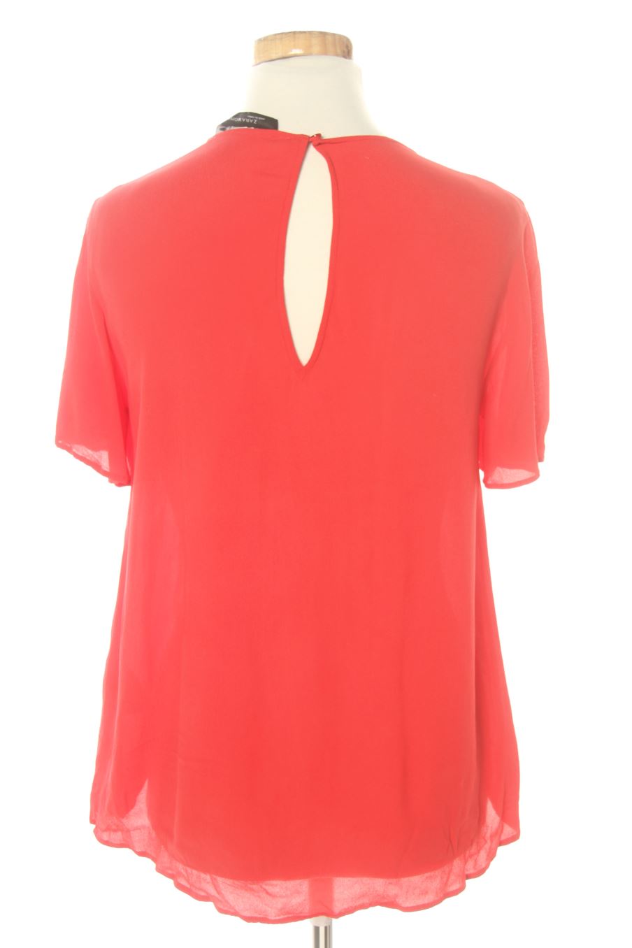 Blouse à manches courtes Zara de la taille XS, de couleur rouge