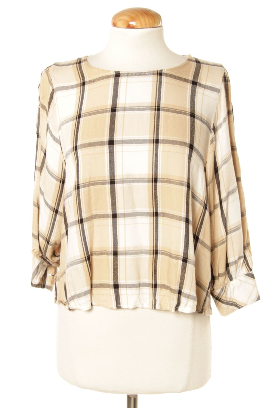 Blusa de manga larga de Stradivarius de la talla M, de color cuadros