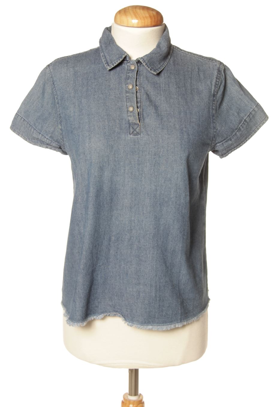 Blusa de manga corta de Pull & Bear de la talla S, de color azul