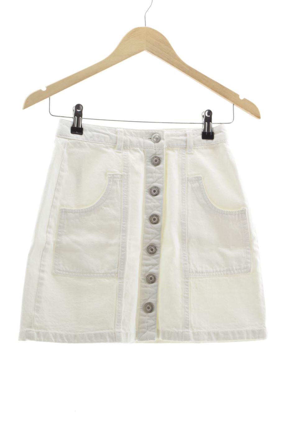 Falda de Stradivarius de la talla 34, de color blanco de ropa vaquera