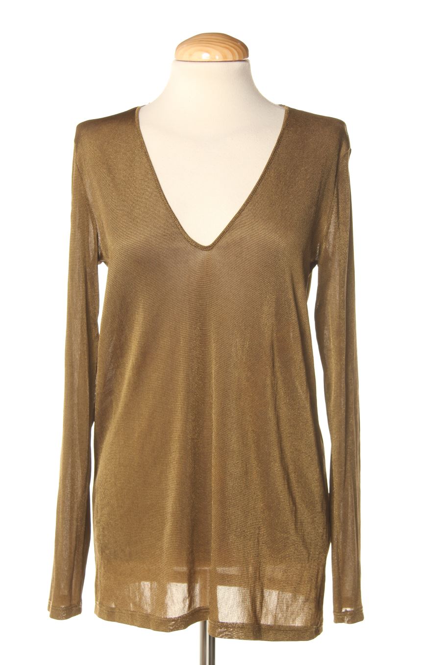 Camiseta manga larga de Zara de la talla M, de color marrón