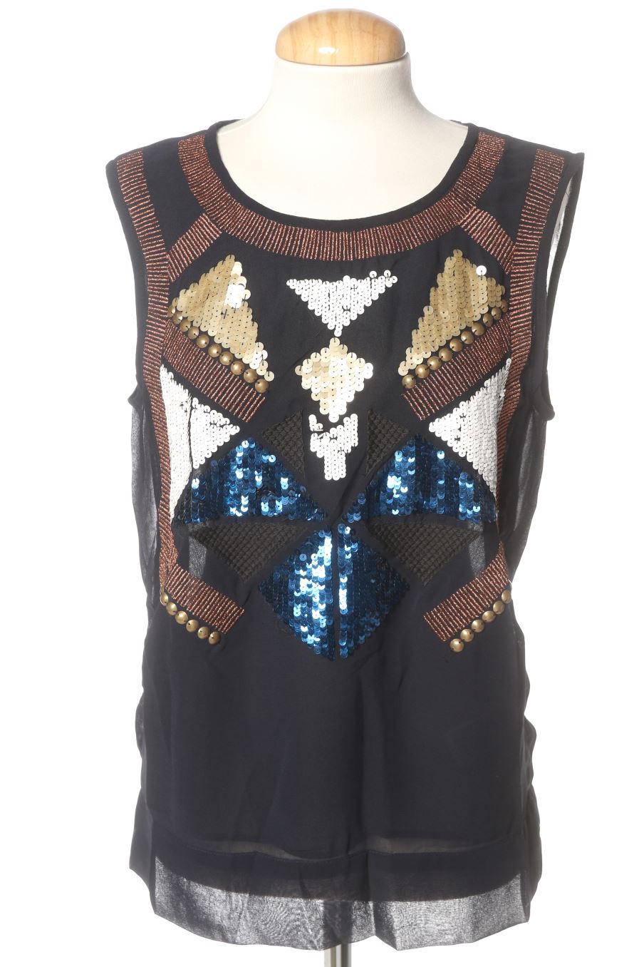 Top Desigual de la taille L, de couleur bleu marine