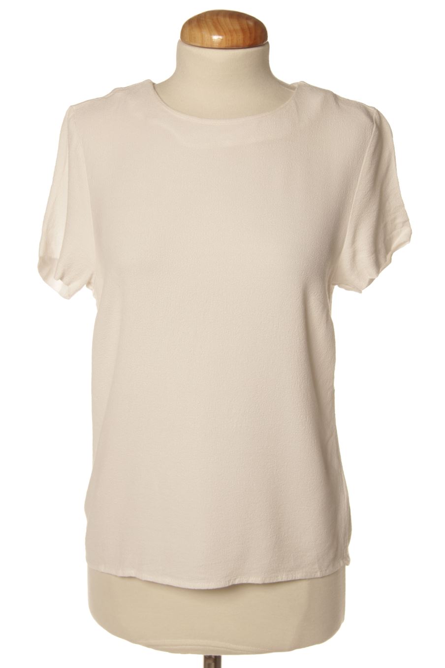 Blouse à manches courtes H&M de la taille 38, de couleur blanc
