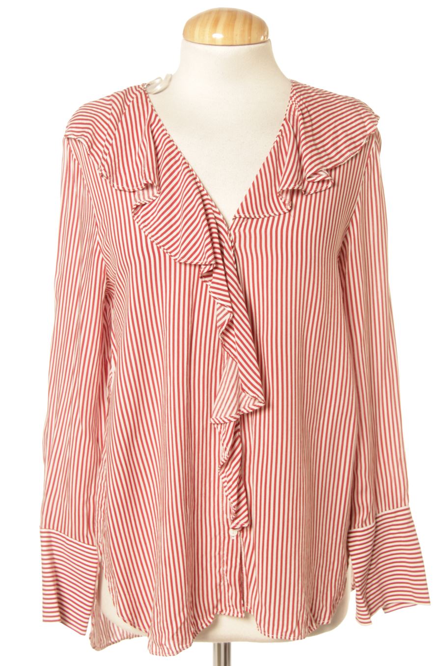 Blouse à manches longues Zara de la taille XS, de couleur rayures