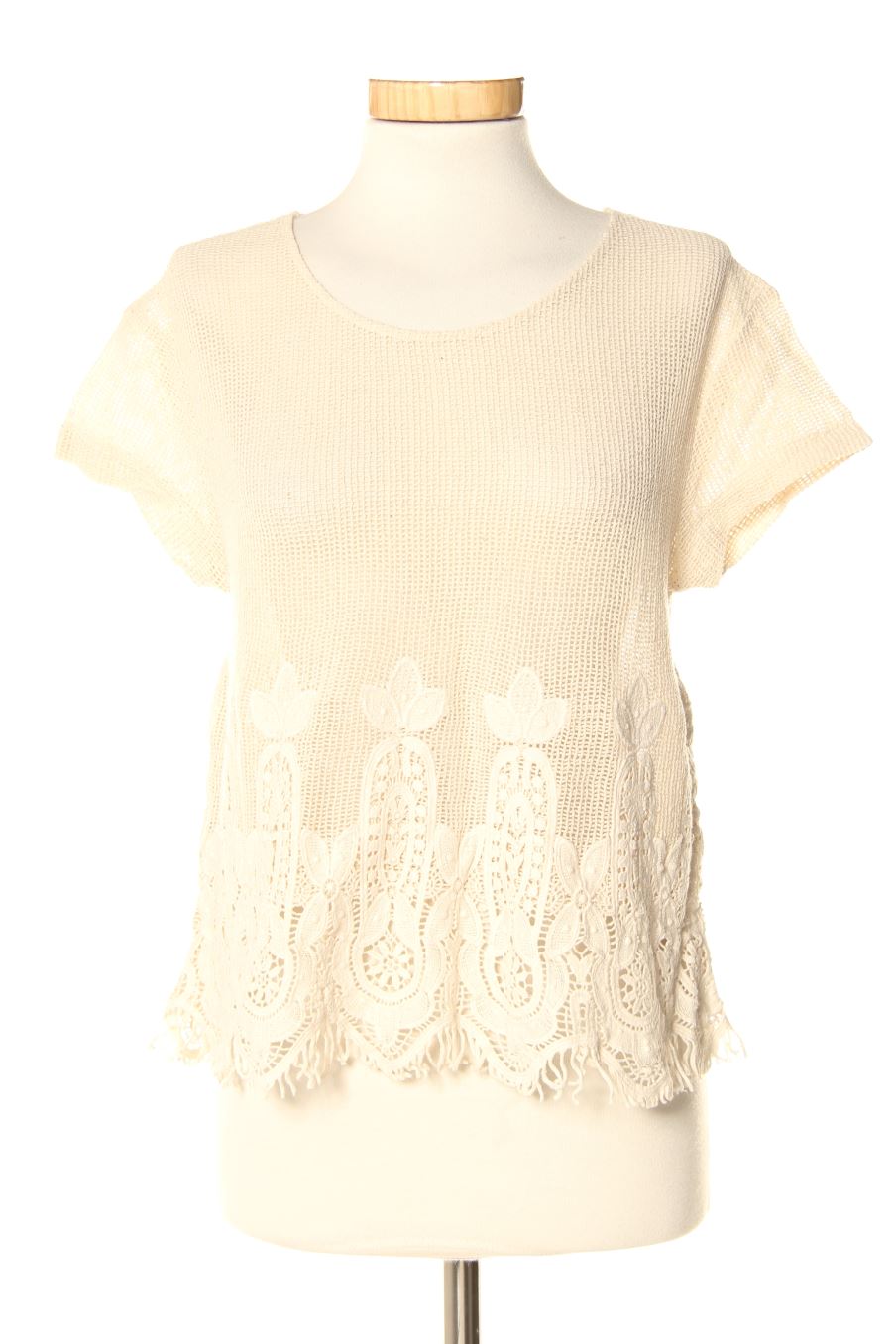 Blouse à manches courtes Mango de la taille S, de couleur beige