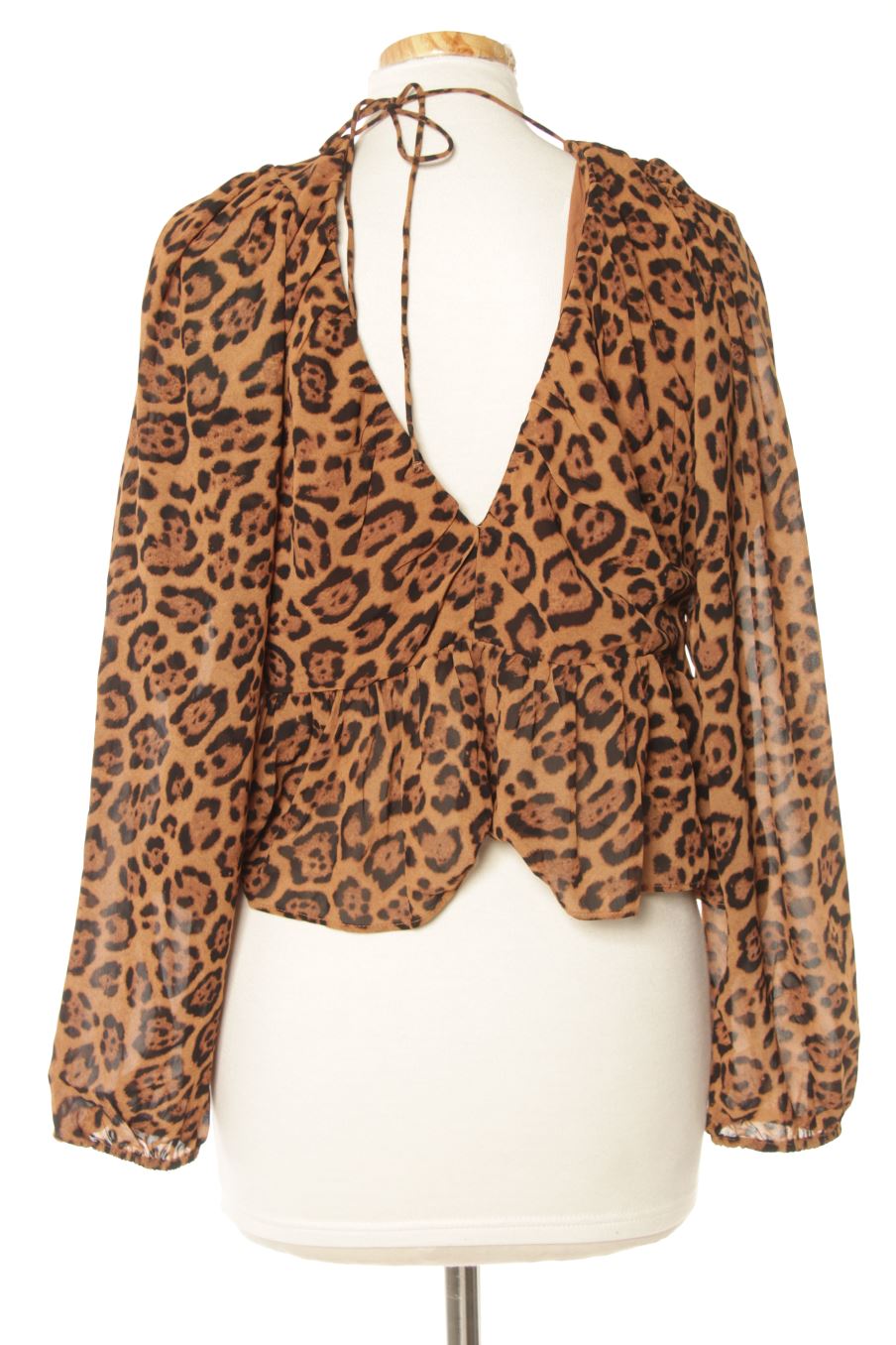 Blouse à manches longues H&M de la taille M, de couleur animal print