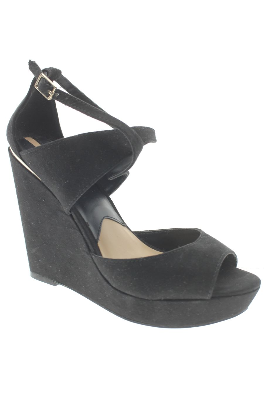 Sandalias tacon de Stradivarius de la talla 36, de color negro de