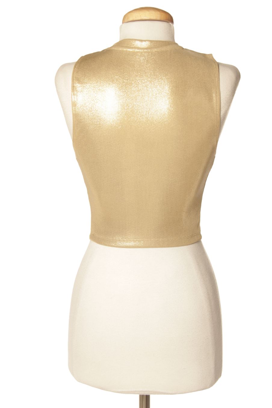 Top de Bershka de la talla S, de color dorado