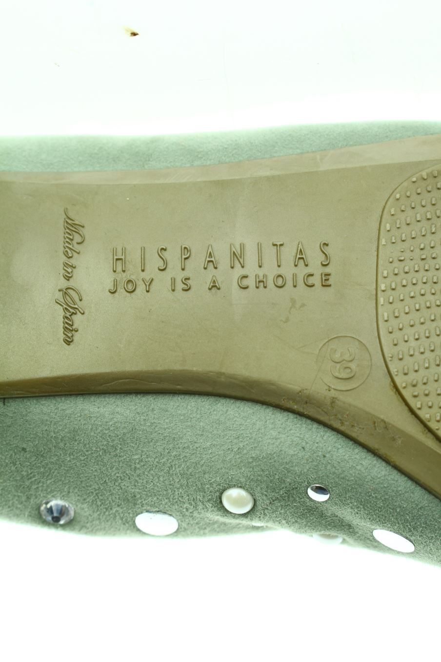 Zapatos planos de Hispanitas de la talla 39, de color verde de