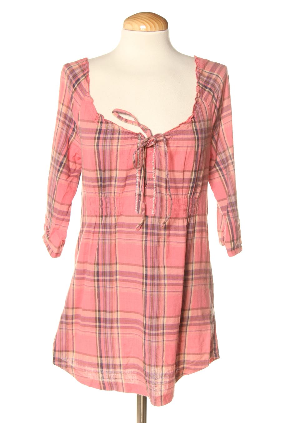 Blusa de manga larga de Stradivarius de la talla S, de color cuadros