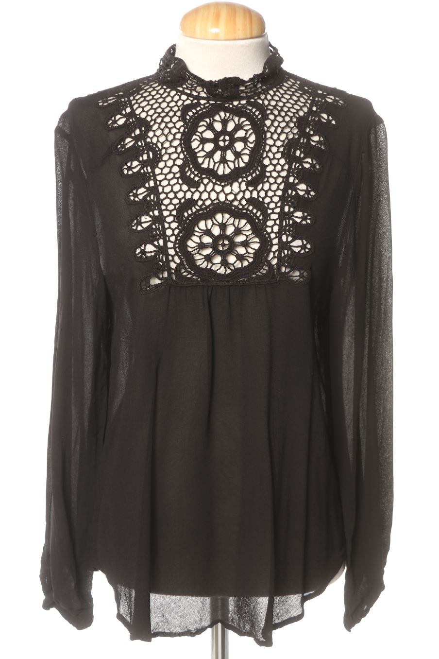 Blouse à manches longues Zara de la taille M, de couleur noir