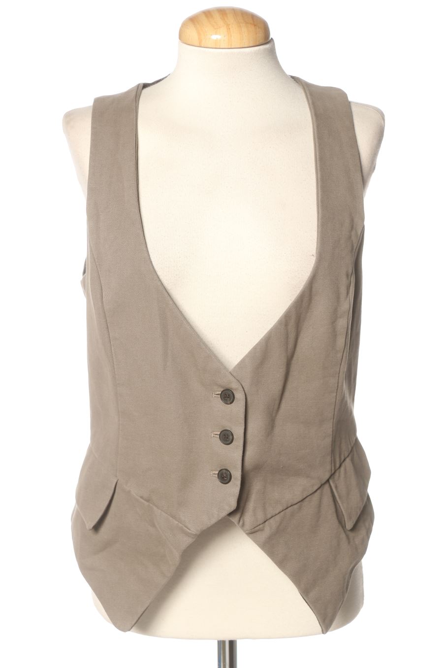 Boléro sans manches Zara de la taille L, de couleur marron