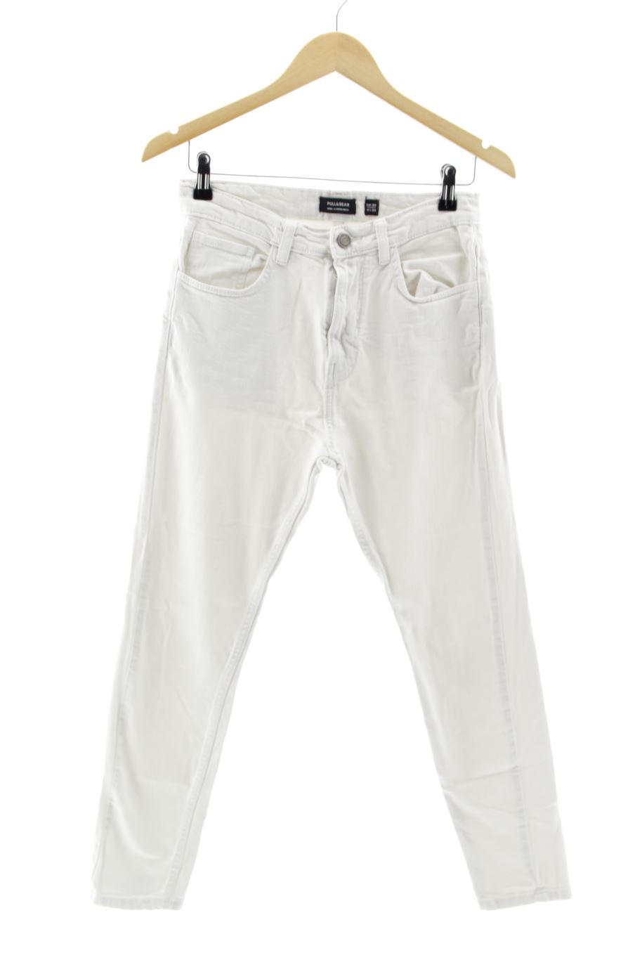 Jeans de Pull & Bear de la talla 38, de color bianco
