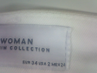 Vaqueros de Zara de la talla 34, de color blanco de ropa vaquera
