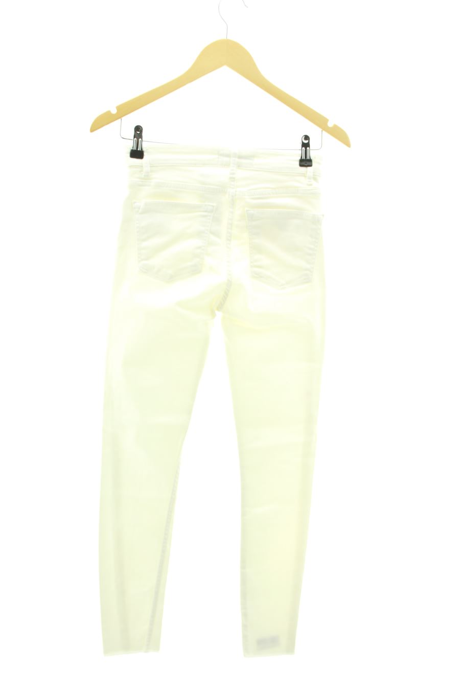 Vaqueros de Zara de la talla 34, de color blanco de ropa vaquera