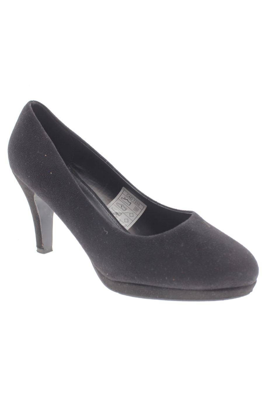 Escarpin à Talon Haut Tapadas - Taille 39, Noir Daim - Fabriqué Au Portugal, Neuf