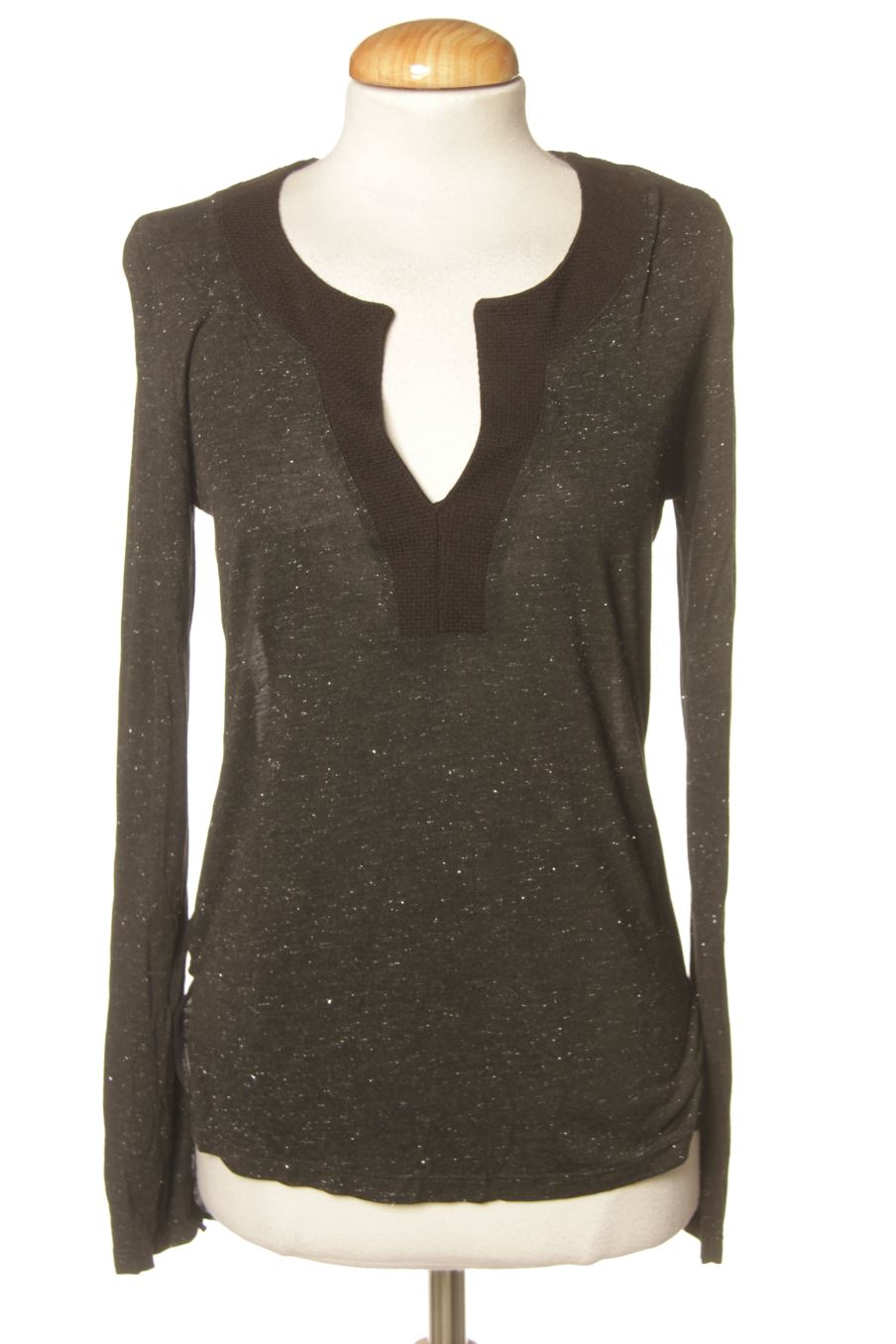 Blusa de manga larga de salsa de la talla XS, de color negro