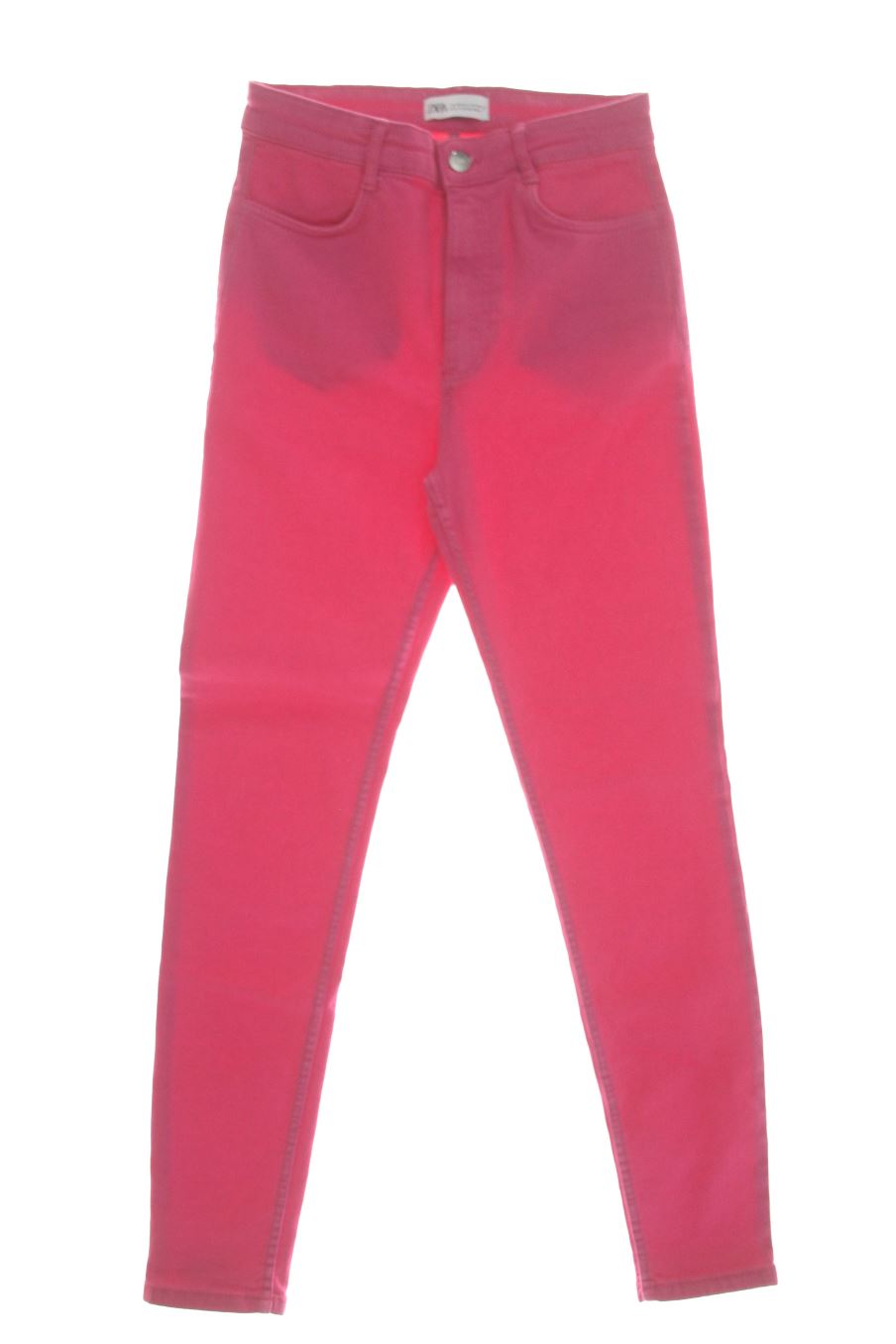 Vaqueros de Zara de la talla 40, de color rosa de ropa vaquera