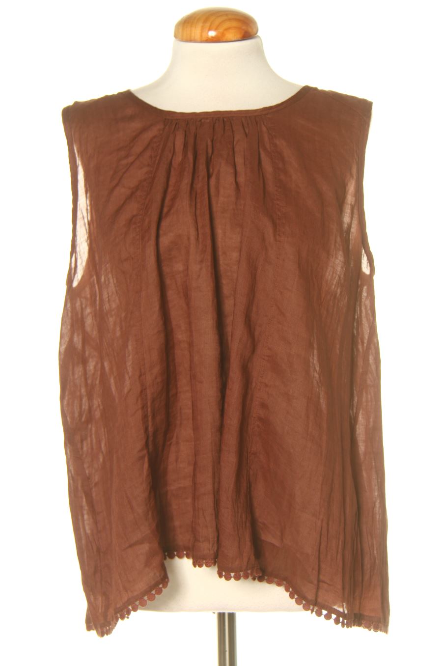 Blusa a maniche corte de Zara de la talla XS, de color marrone