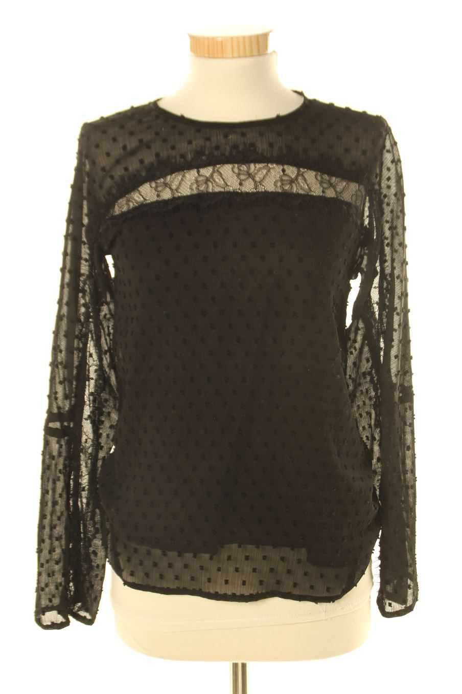 Blouse à manches longues Zara de la taille XS, de couleur noir