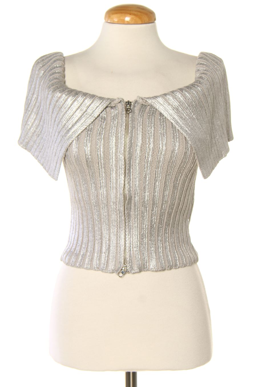 Top de Zara de la talla S, de color plateado