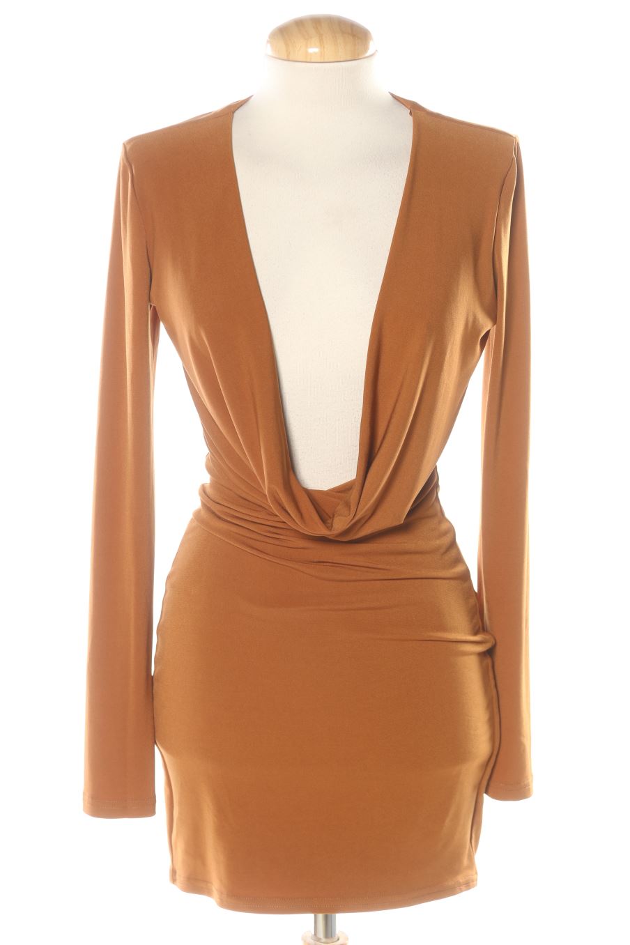 Vestido casual de Zara de la talla XS, de color marrón