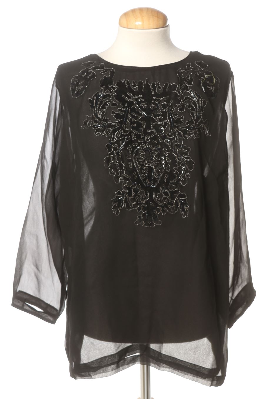 Blusa de manga larga de WBG de la talla 46, de color negro
